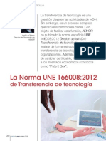 La Norma UNE 166008-2012 de Transferencia de Tecnología