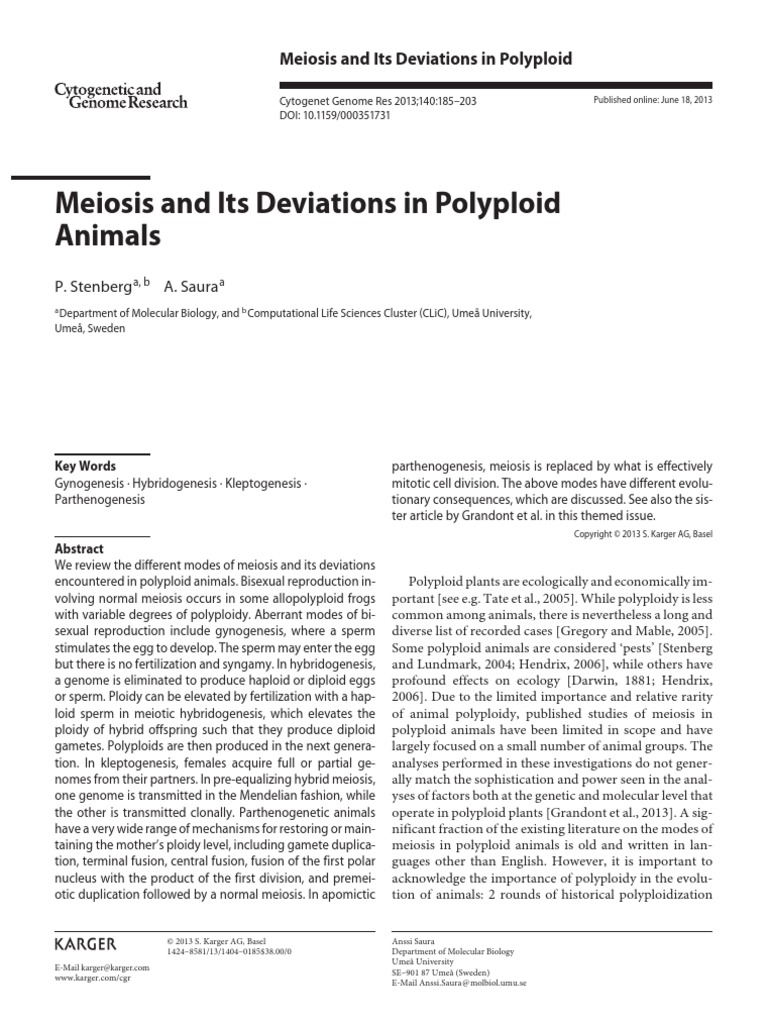 Meiosis and Its Deviations in Polyploid | PDF | Ploidy | Meiosis