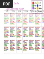 21 Day Fix 1,200 Calorie Meal Planner: Sunday Monday Tuesday Wednesday Thursday Friday Saturday