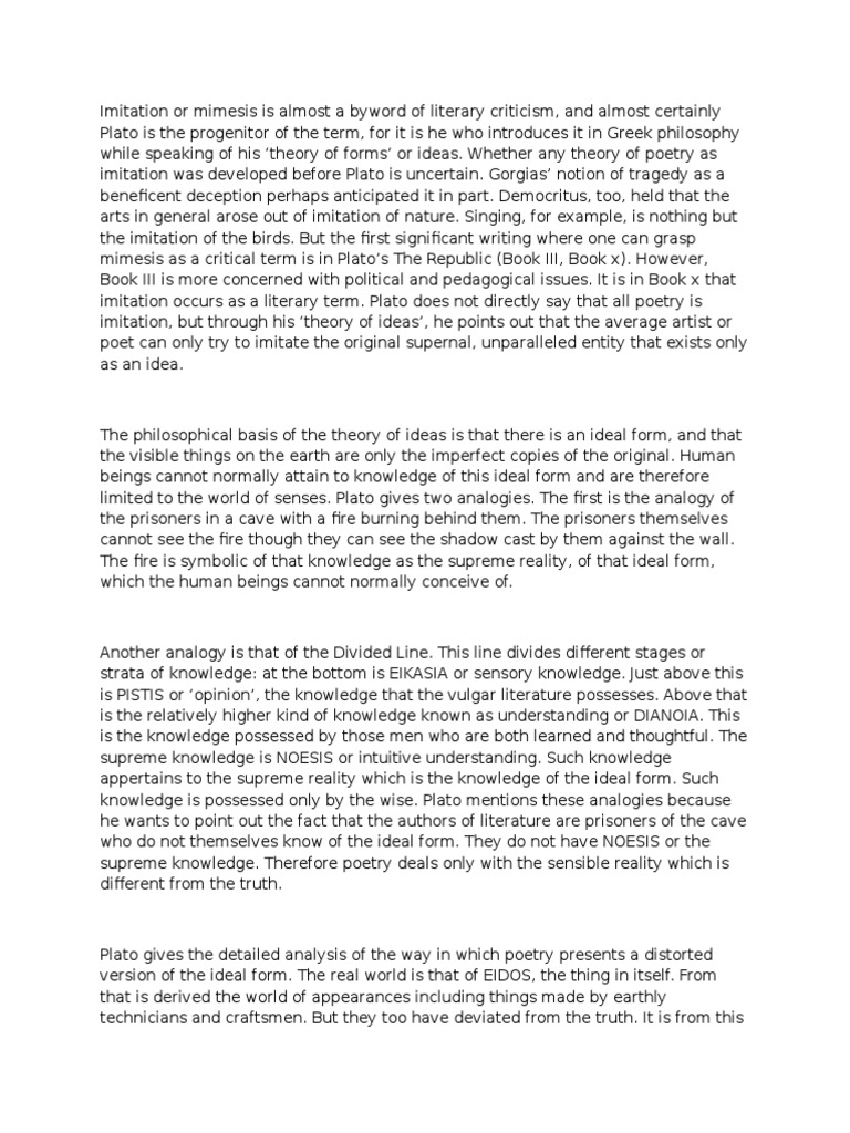 Plato s theory of imitation pdf plato nous