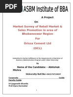 Market Survey of Retail Market & Sales Promotion in area of Bhubaneswar Region For Orissa Cement Ltd (OCL)