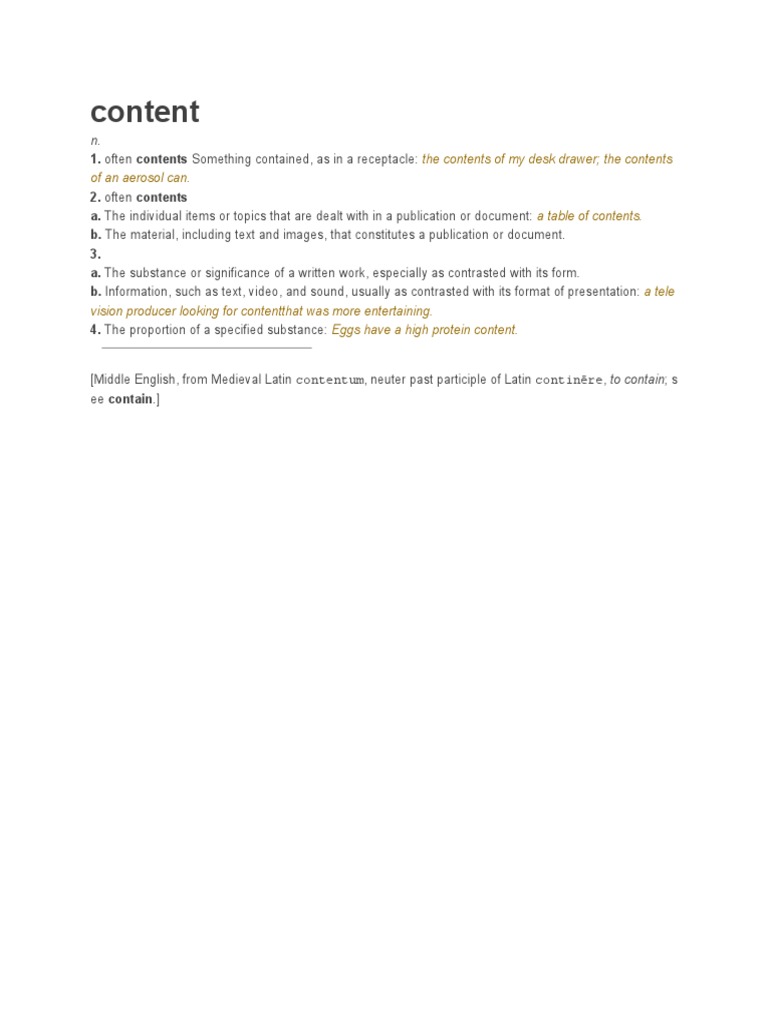 Understanding Document Content Definitions | PDF