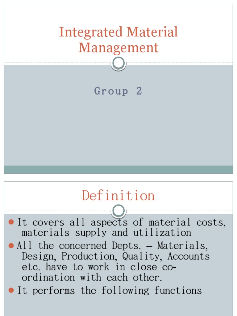 Integrated Material Management PDF Auction Inventory