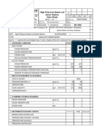 High Pressure Steam Let Down Station Data Sheet