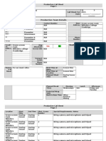 Production Call Sheet