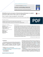 Evaluación Basada en La Fiabilidad de Deterioro de Los Resultados de Pavimento de Asfalto Bajo Ciclos de Congelación y Deshielo en Las Regiones Frías