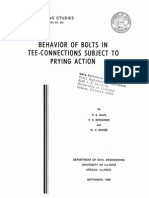 Behaviour of Bolts in Tee Connections Subject To Prying Force