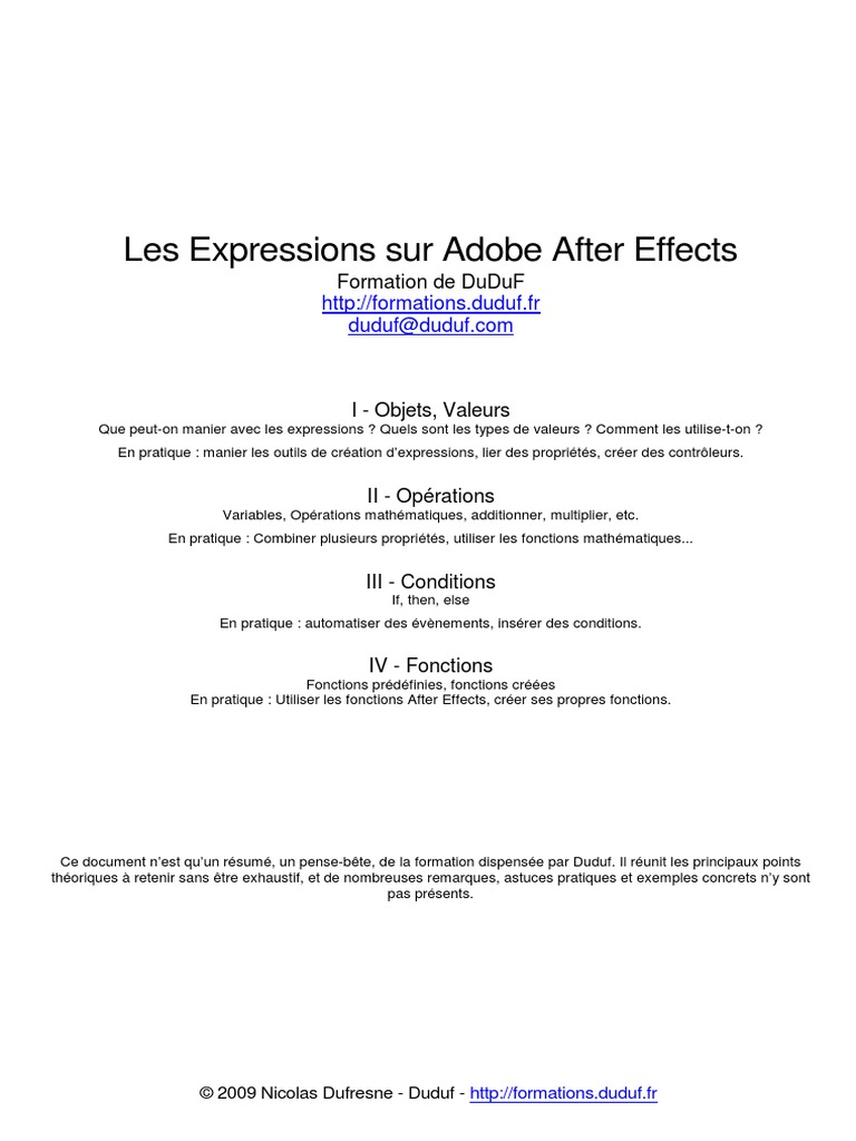 Expressions After Effects | PDF | Fréquence | Angle