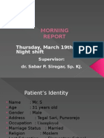 Morning: Thursday, March 19th 2015 Night Shift