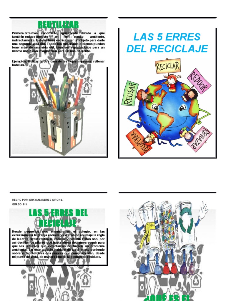 Las 5 Erres Del Reciclaje Reciclaje Residuos