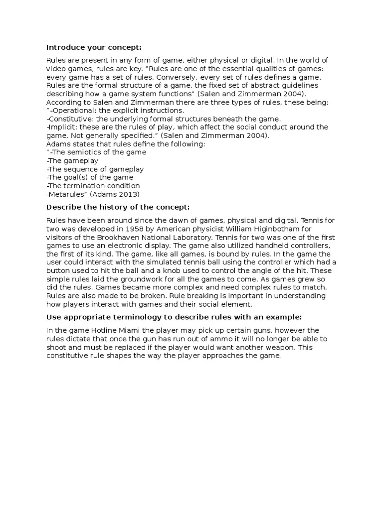 Understanding Game Rules and Their Impact | PDF