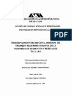 Modrnización de la estructura Productiva en Yucatán