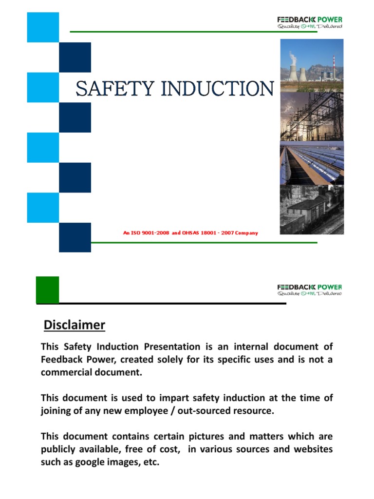 Safety Induction for New Employees | PDF | Safety | Energy And Resource