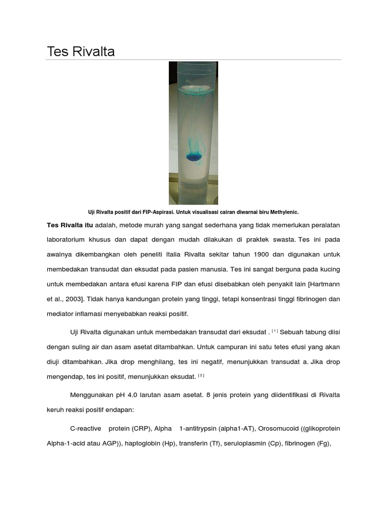 Uji Rivalta untuk Diagnosa FIP | PDF | Kesehatan Holistik