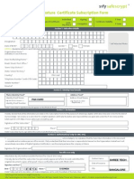 Digital Signature Certificate Subscription Form