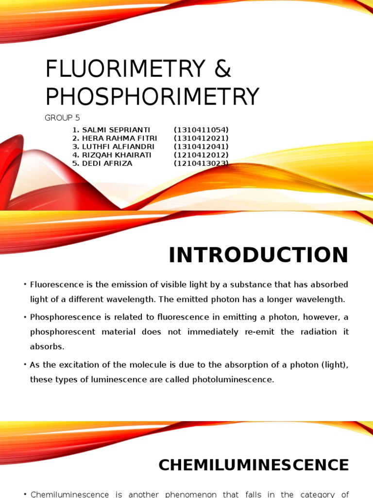 Fluorimetry & Phosphorimetry PDF Fluorescence Fluorescence
