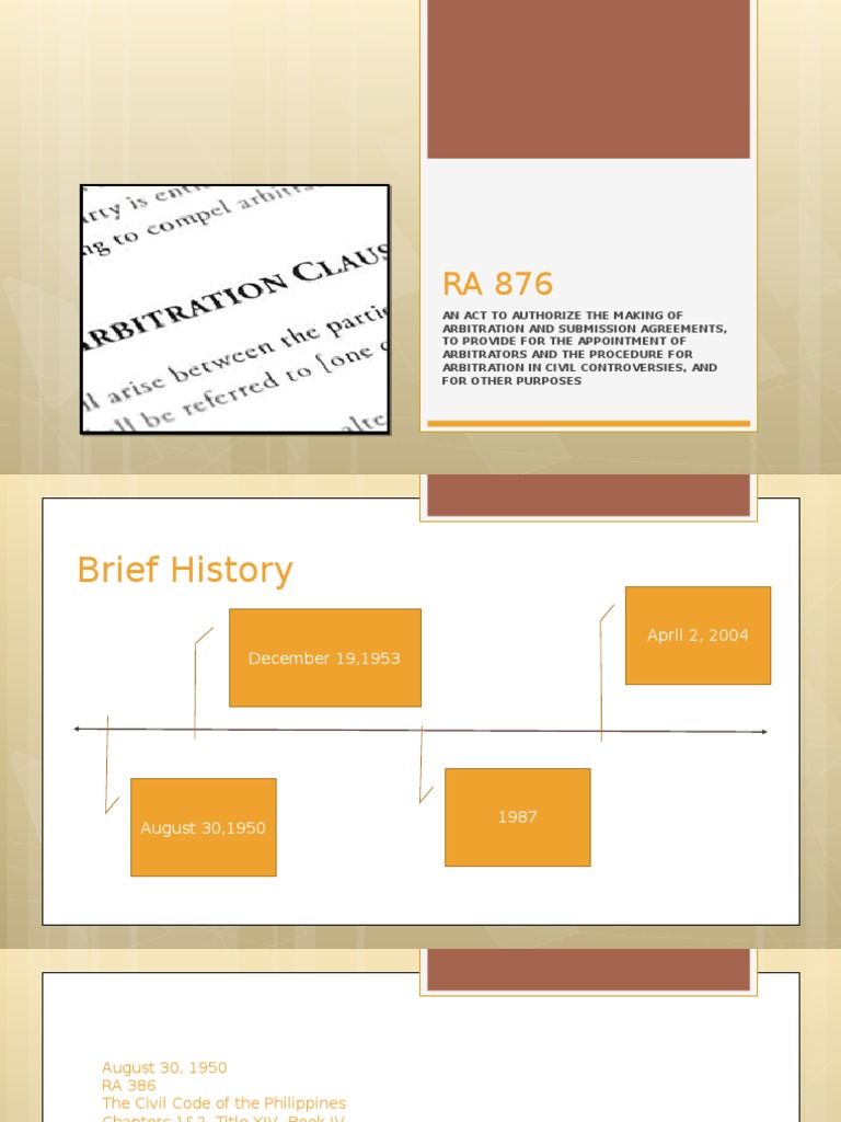 Philippine Arbitration Law Overview | PDF | Arbitral Tribunal | Arbitration