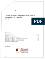 CNB Extraits de l'Étude Impact Economique Loi CA Janvier 2015 EY