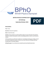 British Physics Olympiad 2014-15 A2 Challenge