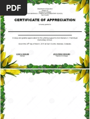 Certificate For Parents Pdf