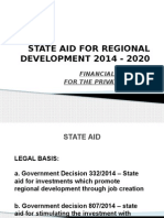 Subventions State Aid for Regional Development in Romania 2014 - 2020 (Gd 332, 807)