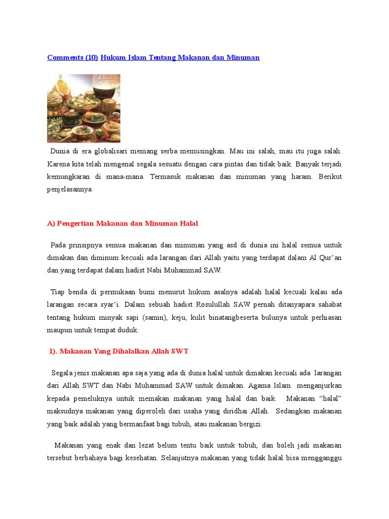 Sumber Makanan Dan Minuman Halal Pdf