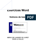 Word 2000 - Livret D'exercices 1