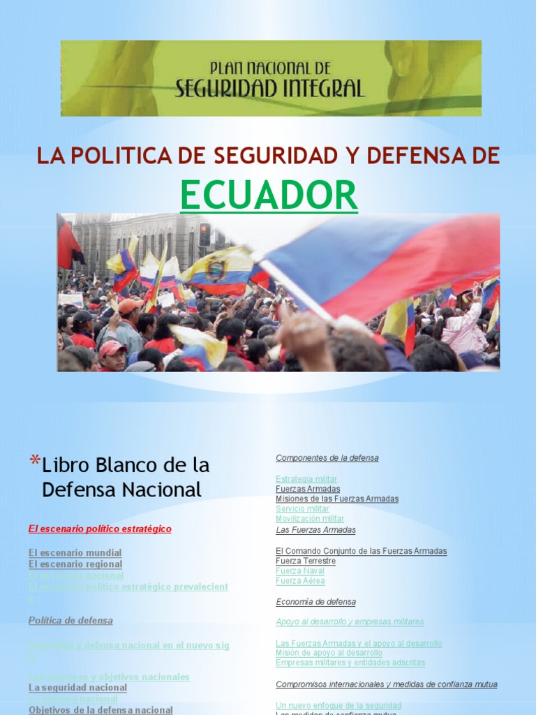 Política de Seguridad y Defensa en Ecuador | PDF | Ecuador | Estado ...