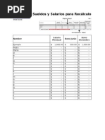 Planilla de Sueldos y Salarios para Recalculo de Renta en El Salvador