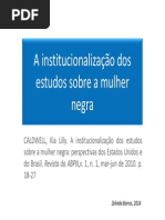 A Institucionalização dos Estudos sobre a Mulher Negra