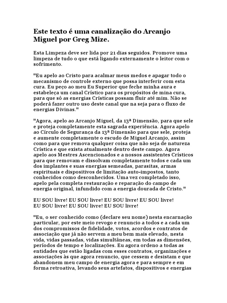 Arcanjo Miguel Por Greg Mize | PDF | Miguel (Arcanjo) | Deus