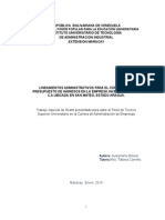 Lineamientos Administrativos para El Control Del Presupuesto de Ingresos en La Empresa Inversiones Joal C.A Ubicada en San Mateo, Estado Aragua.