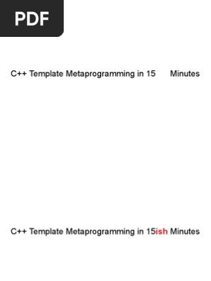 Template Metaprogramming