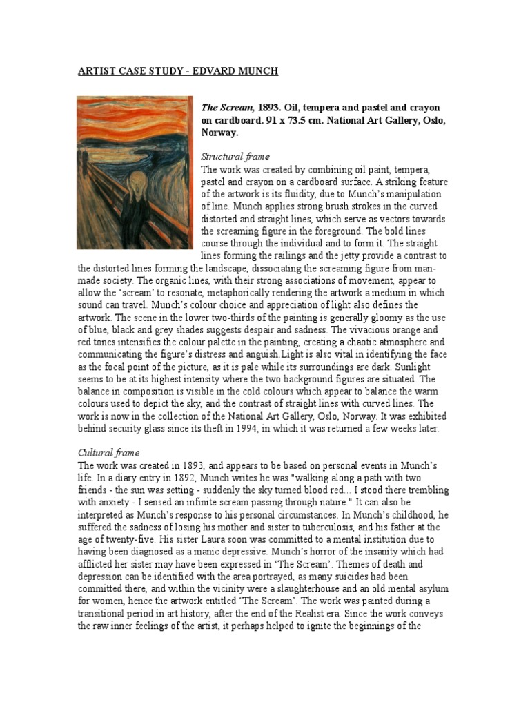 Edvard Munch's Iconic Art Analysis | PDF | Art Media | Paintings