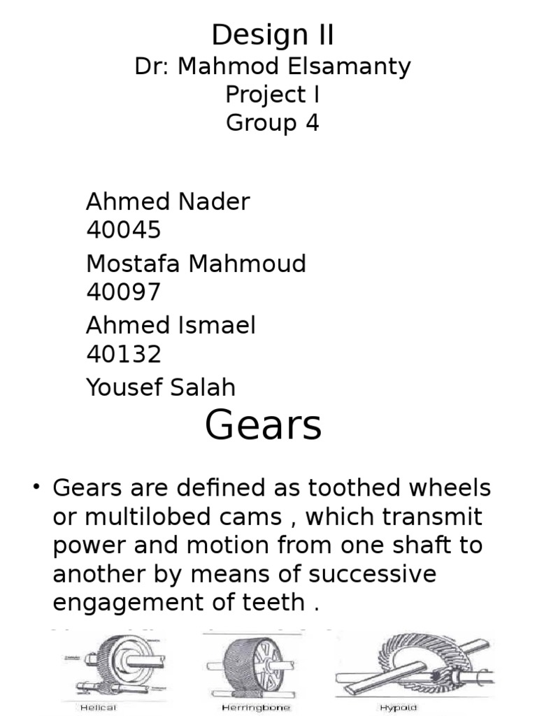 Gear Design Project Overview | PDF