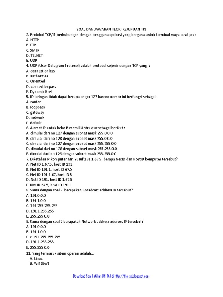 SOAL DAN JAWABAN TEORI KEJURUAN TKJ.pdf