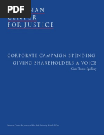 Corporate Ca Mpaign Spending: Giving Shareholders A Voice: Ciara Torres-Spelliscy