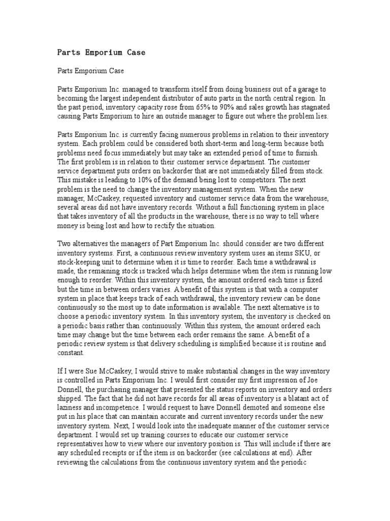 Parts emporium case study ops 350 picture