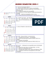 Calendário Semestre 2015.1 UFSC 