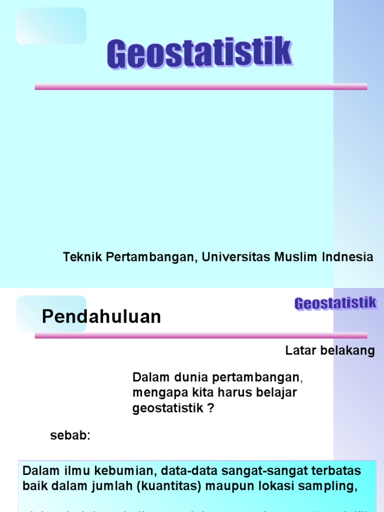 Kuliah Pertama Geostatistik | PDF