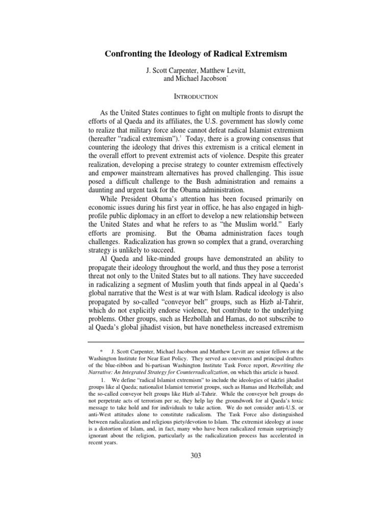 Confronting The Ideology of Radical Extremism | PDF | Al Qaeda | World ...