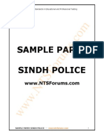 SSU-Sindh Police Sample Paper