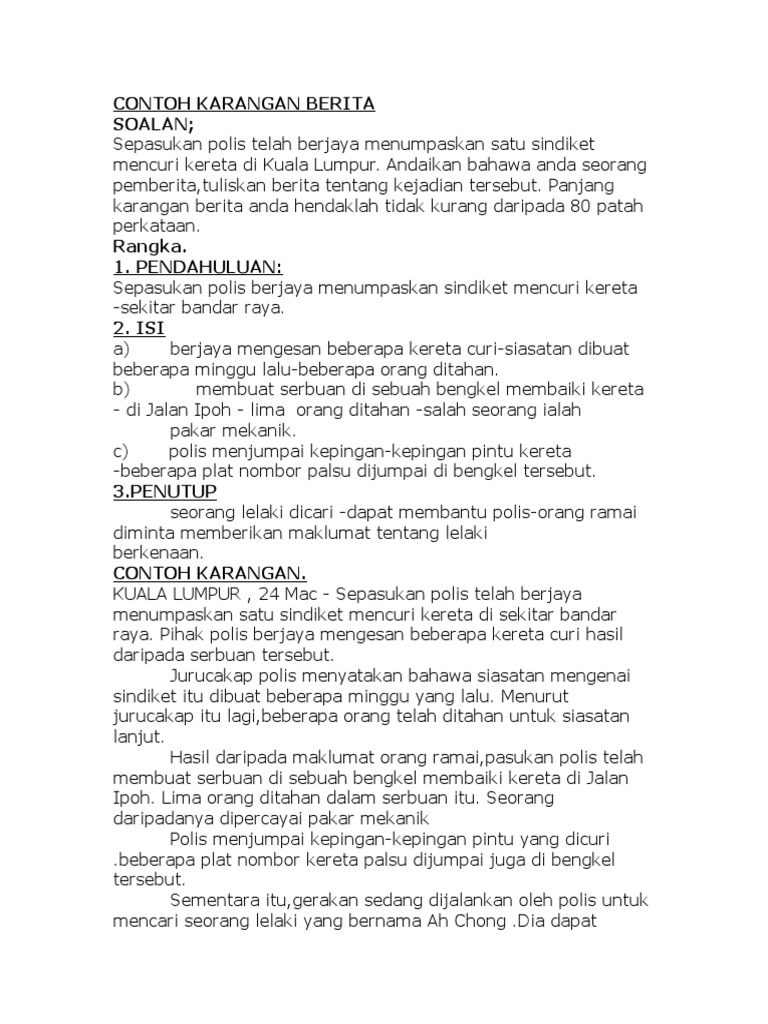Contoh Karangan Berita 1 Pdf