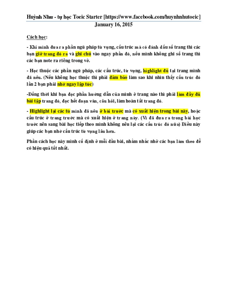 (TOEIC STARTER - UNIT 4) (Phần 2) (16012015) PDF | PDF