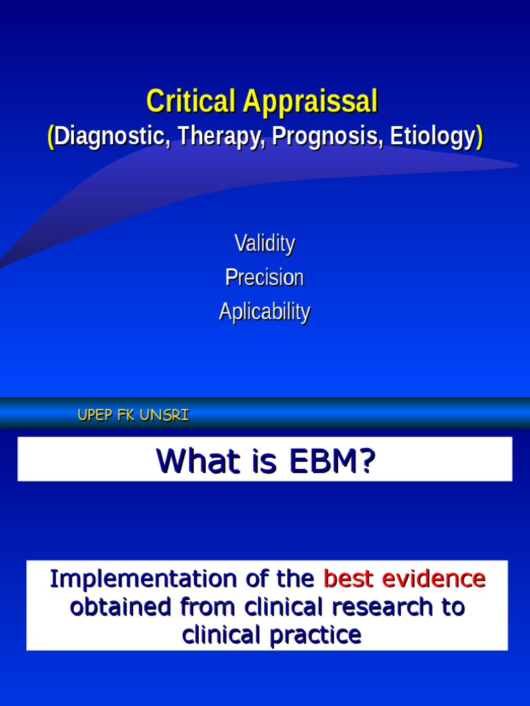 Critical Appraisal | PDF | Randomized Controlled Trial | Diseases And ...