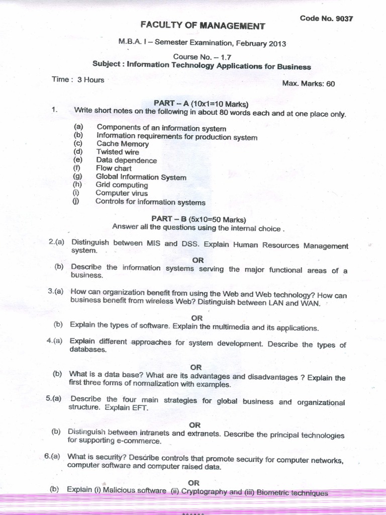 Information Technology - MBA 1st Year 1st Sem | PDF | Business | Science