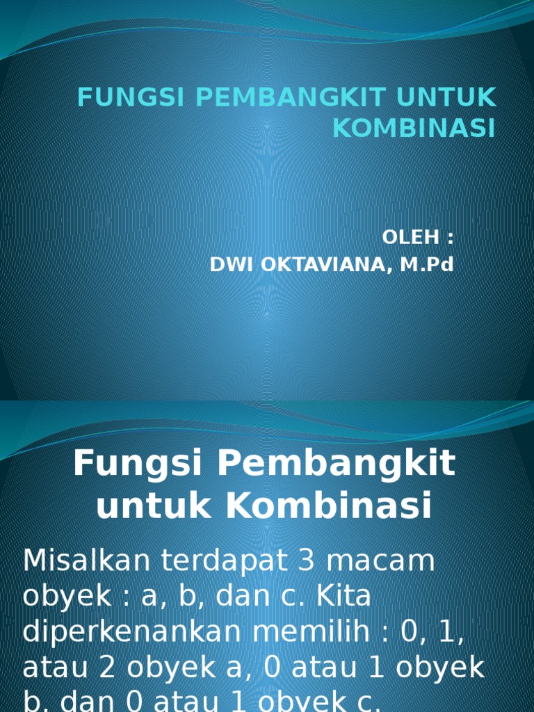 Fungsi Pembangkit Utk Kombinasi