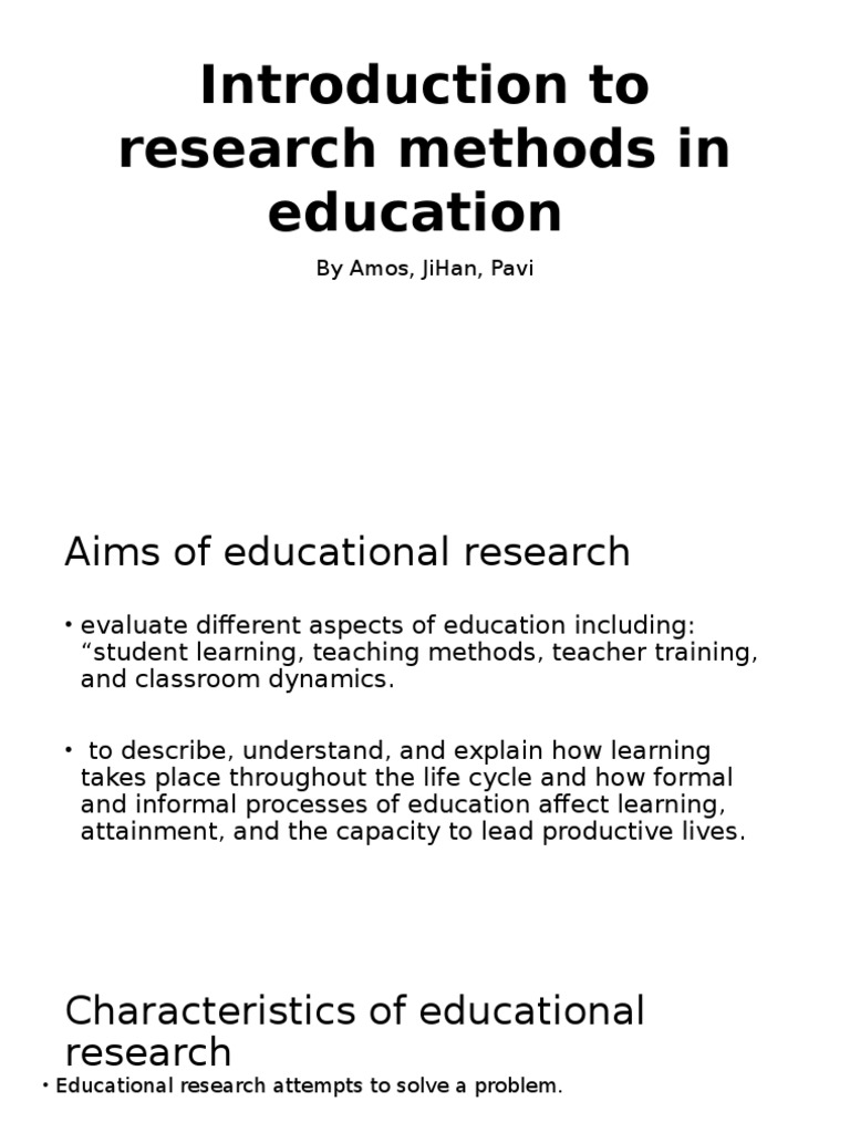 introduction education research