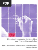 Paper 1 - Fundamentals of Securities and Futures Regulation