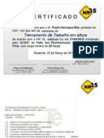 Certificado NR 35